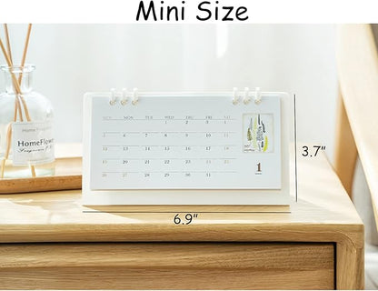 2026 Mini Desk Calendar New Year Standing Memo Notes Calendar 6.9" x 3.7" - White (Oct. 2025 to Dec. 2026)