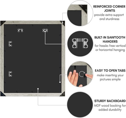 Americanflat 20x24 Picture Frame with Polished Plexiglass - Wide Picture Frames Made of Engineered Wood for Vertical or Horizontal Wall Display - Epic Collection - Grey