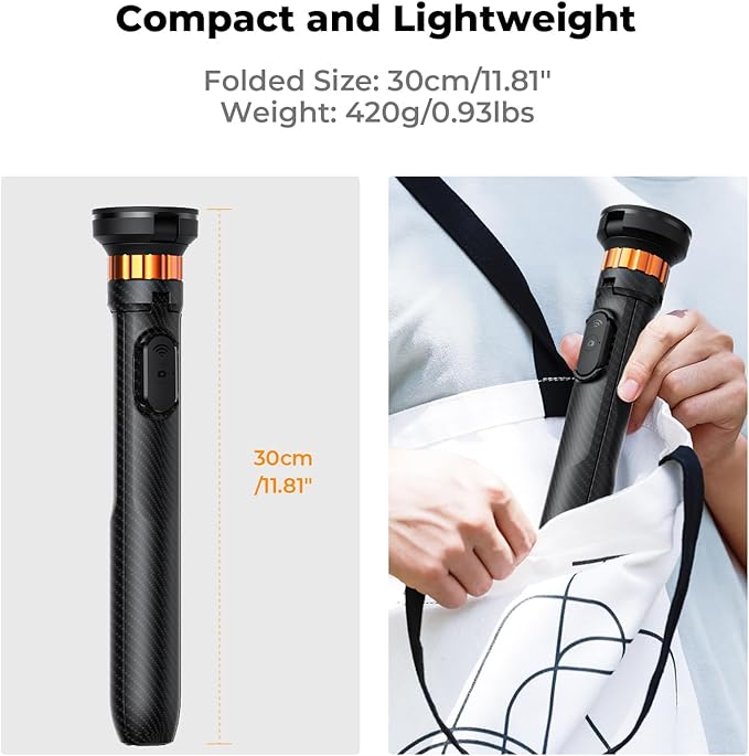 K&F Concept 63'' Magnetic Selfie Stick Tripod, Lightweight Cellphone Stand with Wireless Remote, Compatible with iPhone 17 Pro Max/16/15/14/13/12 Series and All Phones