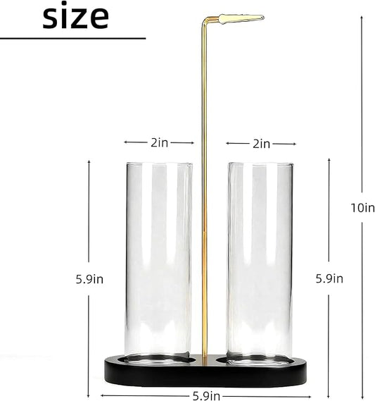 Glass Incense Holder, Black Incense Sticks Burner Holder with Storage,Hang Upside Down Incense Holder for Sticks with Glass Ash Catcher for Meditation Yoga Spa Room Decor (Black)
