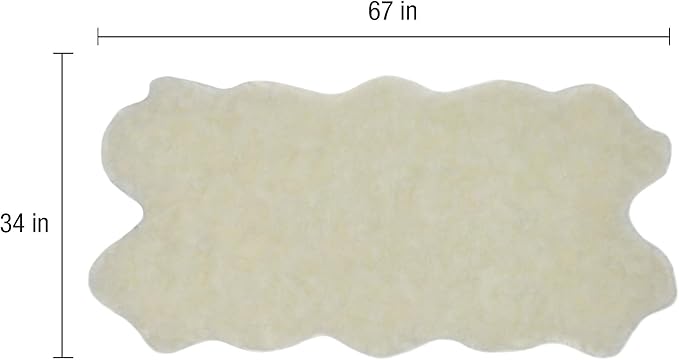 Nouvelle Legende Faux Fur Sheepskin Rug, Ultra-Soft Long Narrow Decorative Runner for Hallway, Bedroom, or Entryway, Warm in Winter, Cool in Summer, Easy Care, Neutral Color, Quattro