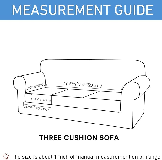 hyha Waterproof Couch Cushion Covers, Stretch Sofa Couch Seat Slipcover for Dog Washable, Non-Slip Waterproof Outdoor Cushion Covers for Patio Furniture Replacement (3 Pieces, Beige)