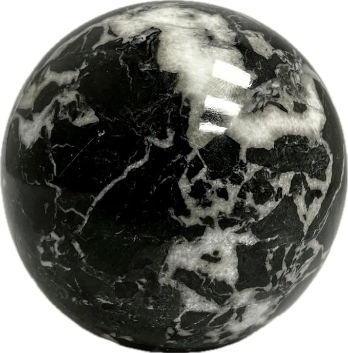 Decorative Black Marble Sphere, Stone Sphere Ball Decor - Large, 4 Inch
