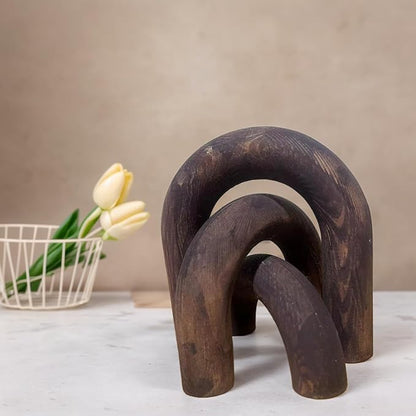3Pcs Wood Arch Decor Accents - Home Book Table Decorative Rustic Arch Decor Modern Boho Minimalist Coffee Table Bookshelf Living Room Entryway Aesthetic Decorations Objects (Purple)