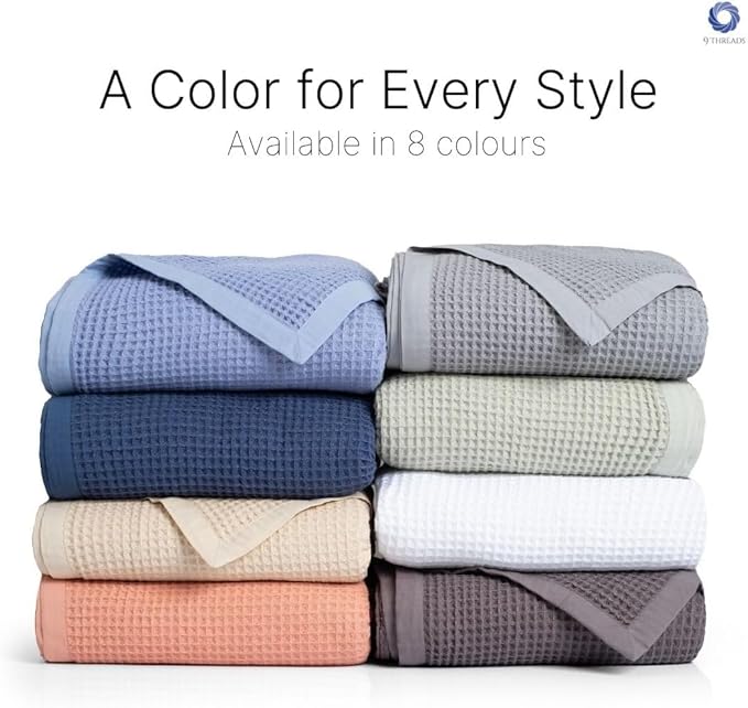 100% Long Staple Cotton Waffle Multipurpose Blanket | Soft & Breathable, Lightweight All-Season Throw for Bed/Couch/Sofa | Machine Washable | (Waffle-Coffee, Queen (U.S. Standard))