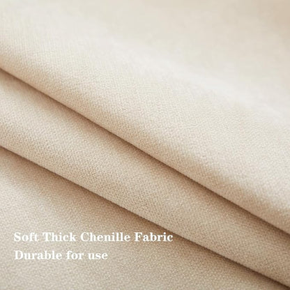 Sunday Praise Beige Throw Pillow Covers 20x20 Inch Set of 2 Soft Cozy Chenille Decorative Square Pillow Cases Farmhouse Accent Solid Neutral Cushion Covers for Couch Sofa Chair Bed Home Décor
