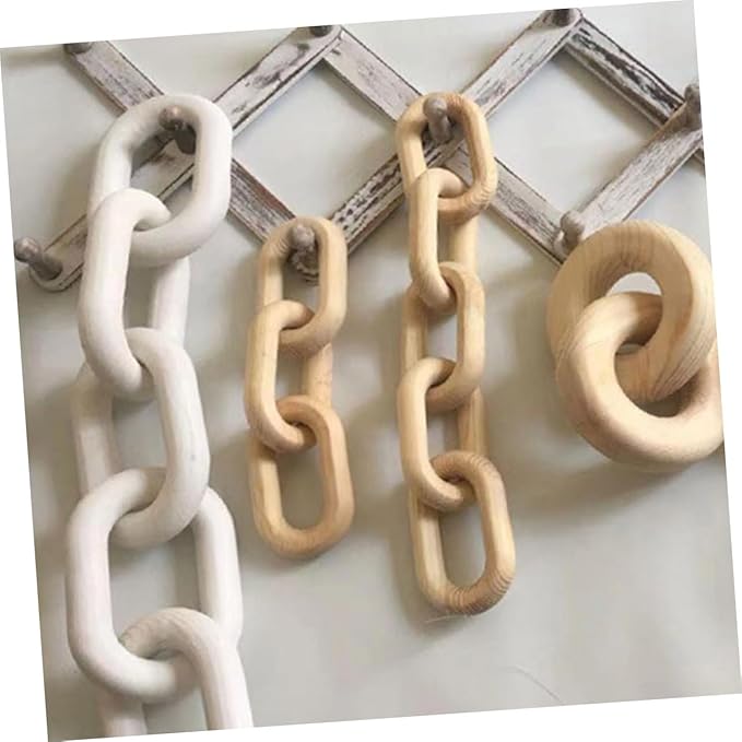 Artibetter Decor Wood Chain Link Decoration Earthy Cottagecore Living Room Mantle Decor Minimalist Style