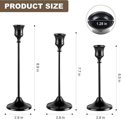 Candlestick Holders, 6PCS Metal Taper Candle Holder, Black Candle Holders for Candlesticks, Candle Holder for Wedding Fireplace Mantel Housewarming Gift