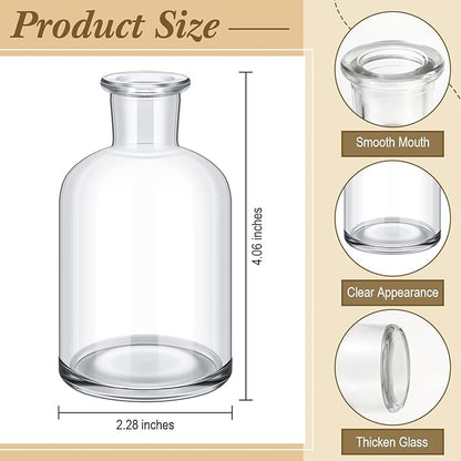 Lallisa 60 Pcs 4 Inches Small Glass Bud Vases Bulk Mini Flower Vases for Centerpieces Decorative Glass Bottles Vintage Rustic Decoration for Wedding Dining Table Home Decor