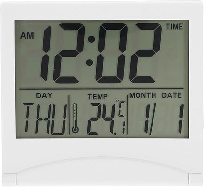 Mobestech Digital Alarm Clock for Desk with Display Compact Foldable Travel Clock Stylish Bedroom Alarm with Read Screen Sleek Minimalist Design for Office and Home Use