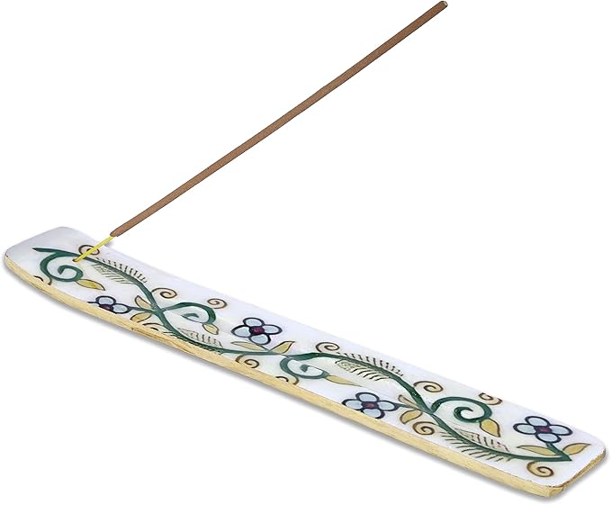 Bless-International Traditional-Handmade-Burner Wooden-Incense-Stick-Holder Ash-Catcher-Stand for-Aromatherapy-Meditation-Yoga (Inner Peace) 10 Inches, Pack of 2