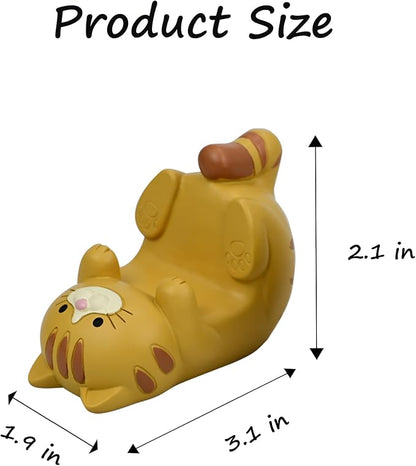 Cat-Shaped Phone Stand Animal Resin Gifts for Cat Lovers, Home & Office Fashion Accessories(Orange Color)