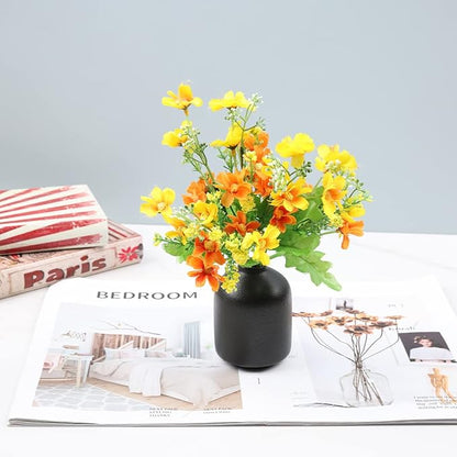 Ceramic Bud Vases Set of 6, Black Bud Vase Set for Flowers Pampas Grass, Mini Pottery Vase with Minimalist Modern Rustic Style for Table Centerpieces of Home, Office, Wedding