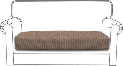 Easy-Going Stretch Loveseat Cushion Cover Sofa Cushion Furniture Protector Sofa Seat Sofa Slipcover Sofa Cover Soft Flexibility with Elastic Bottom(Loveseat Cushion, Camel)