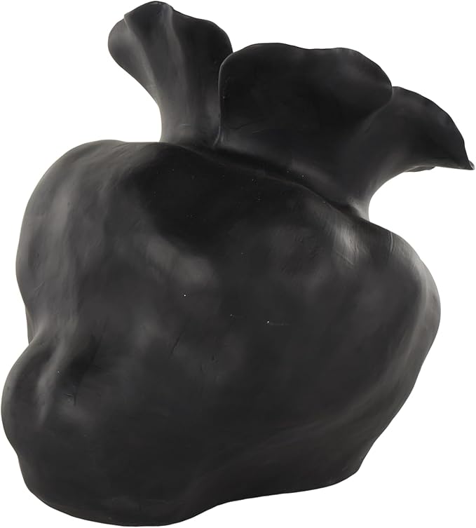Deco 79 Ceramic Abstract Decorative Vase Floral Inspired Centerpiece Vase, Flower Vase for Home Decoration 12" x 13" x 13", Black