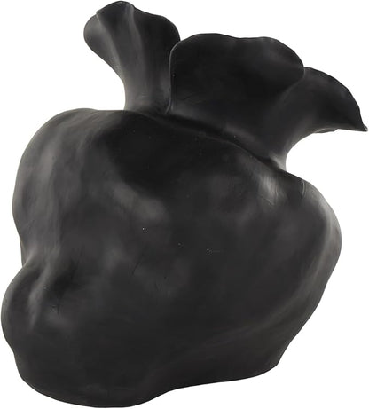 Deco 79 Ceramic Abstract Decorative Vase Floral Inspired Centerpiece Vase, Flower Vase for Home Decoration 12" x 13" x 13", Black