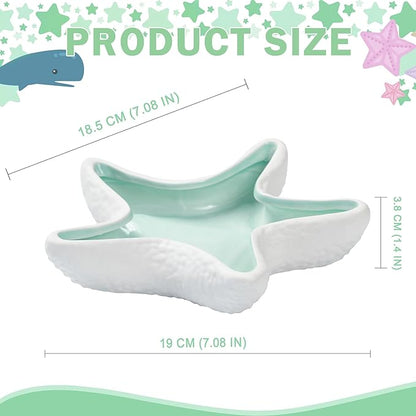 OSOPOLA Ceramic Starfish Jewelry Tray - Ocean-themed Decorative Ring Holder Dish Key Tray Cute Jewelry Plate Trinket for Women,Home Decor,Christmas Birthday Gifts HE02SFL
