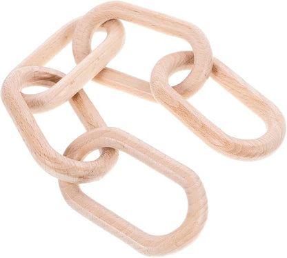 SHINEOFI Wood Chain Link Decor Minimalist Ornament for Decoration Rustic Pine Design for Shelves and Dining Tables Unique Interlocking Knot Style