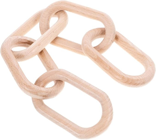 SHINEOFI Wood Chain Link Decor Minimalist Ornament for Decoration Rustic Pine Design for Shelves and Dining Tables Unique Interlocking Knot Style
