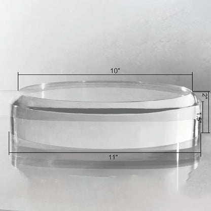 CiaoHER 2in Thickness Acrylic Disc Display Block Clear Polished Round Pedestal Stand Riser (11'' x 2'')