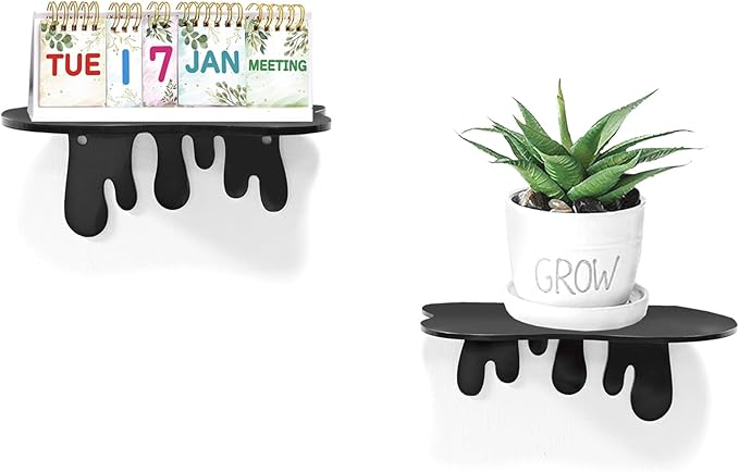 SetGame 2-Pack Acrylic Small Wall Shelves - 7 Inch Floating Shelf for Walls, Home Wall Display Ledges for Storage, Room Décor, Small Album & Items Organizer Display