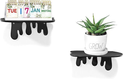 SetGame 2-Pack Acrylic Small Wall Shelves - 7 Inch Floating Shelf for Walls, Home Wall Display Ledges for Storage, Room Décor, Small Album & Items Organizer Display