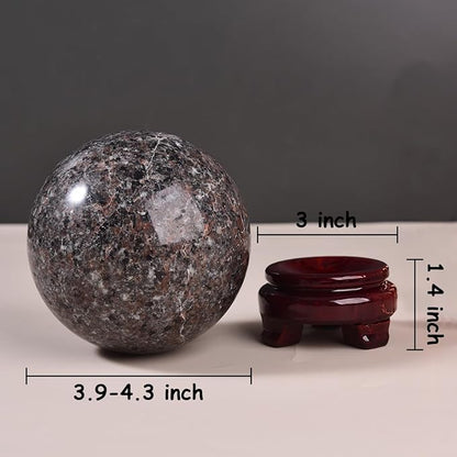 Large Yooperlite Sphere Natural Yooperlite Stone Healing Crystal Ball with Stand Energy Meditation Decor 100-110mm/3.9-4.3"