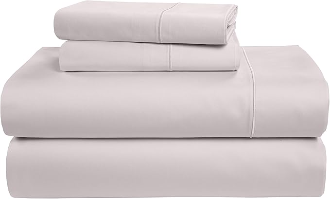 LANE LINEN 100% Egyptian Cotton Bed Sheets King Size, Mercerized Cotton Bedding Sheets, Luxury Hotel Thick Deep Pocket King Sheet Set, French Seams Elegant - Gray Lilac