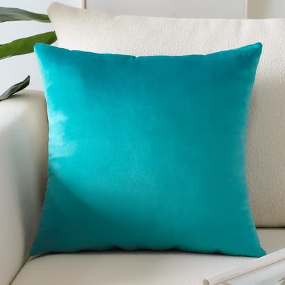 Artscope Luxury Velvet Pillow Covers Super Soft Decorative Square Throw Pillow Covers Case Cushion Covers for Sofa Couch Bedroom Car Decor 22x22 Inch Turquoise