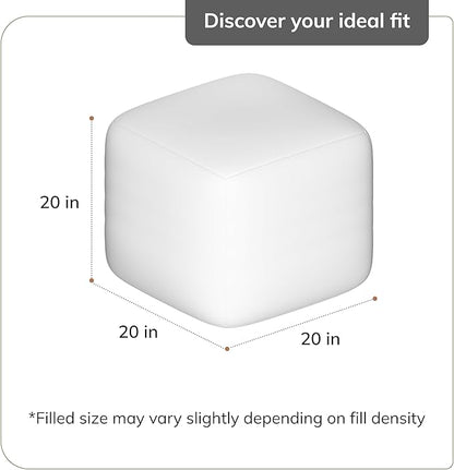 Anji Mountain 100% Handmade & Handcrafted Comfortable Home Décor Pouf Ottoman Footrest for Living Room, Bedroom, Nursery, Kidsroom, Patio Furniture - (20" x 20" x 20" - Gray Maze)