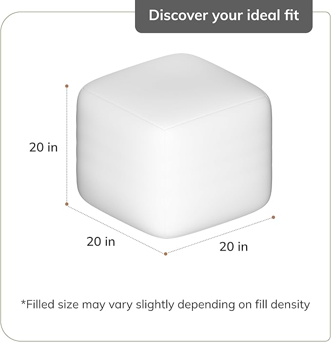 Anji Mountain 100% Handmade & Handcrafted Comfortable Home Décor Pouf Ottoman Footrest for Living Room, Bedroom, Nursery, Kidsroom, Patio Furniture - (20" x 20" x 20" - Garden Topiary)