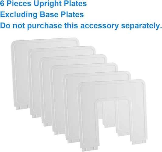 6 Pieces Upright Boards, Accessory Parts of Expandable File Folder Holder, White