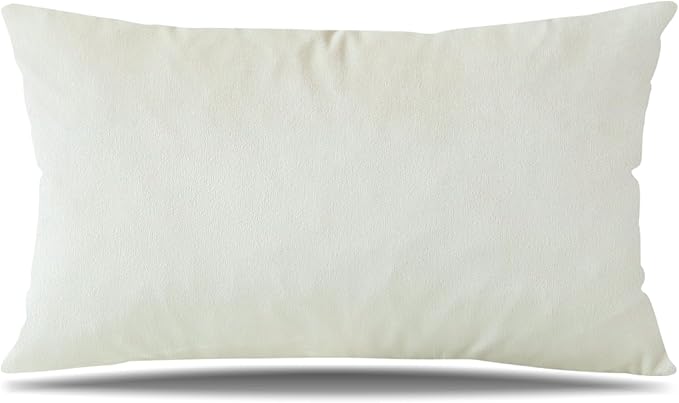 Artscope Luxury Velvet Pillow Covers Super Soft Decorative Square Throw Pillow Covers Case Cushion Covers for Sofa Couch Bedroom Car Decor 12x20 Inch Cream White