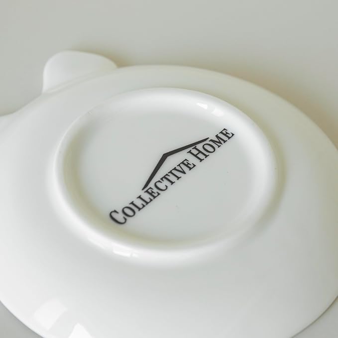 COLLECTIVE HOME - Personalized Initial Ceramic Jewelry Tray with Bow, Christmas Gift Ideas for Women, Small Gift for Girlfriend Wife, Ring Holder, Earrings Dish, Birthday Gift for Her (C)