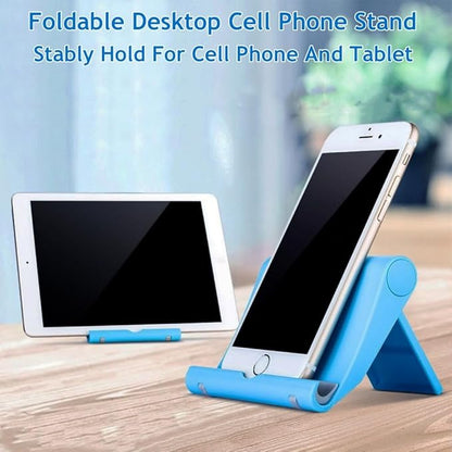Cell Phone Stand for Desk Foldable Cell Phone Holder Desk Tablet Holder Mobile Phone Dock, Multi-Angle Universal Adjustable Tablet Dock Compatible with Most Cell Phones (Blue)