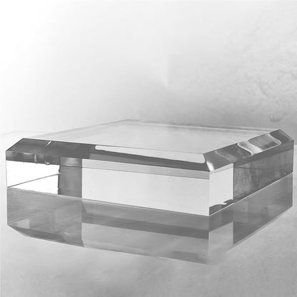 CiaoHER 2in Thickness Beveled Solid Acrylic Display Block Clear Polished Pedestal Stand Riser Solid Base (9x9)