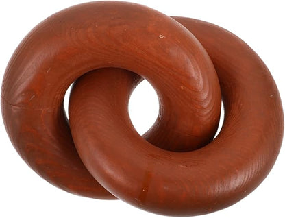 Healifty Wooden Chain Link Decor Hand-Carved Natural Wood Rings Rustic Coffee Table Centerpiece for Home Decor Boho Style Accessory for Living Room