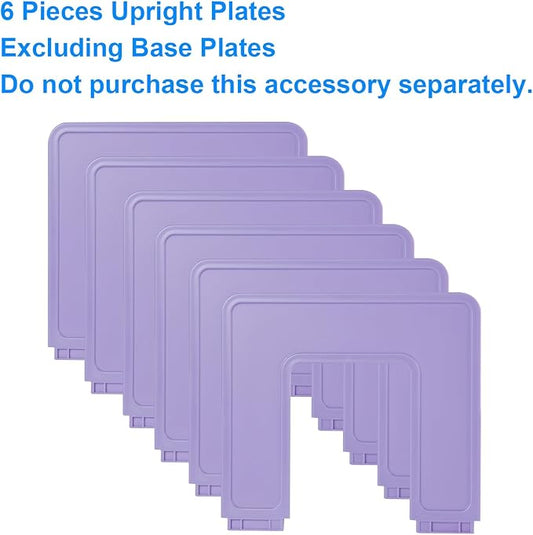 6 Pieces Upright Plates, Accessory Parts of Expandable File Folder Holder, Purple