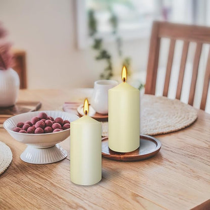 Set of 20| “2x4” Tall Ivory Pillar Candles, Unscented. Buy Bulk. Great for Home Decor, Weddings, Spas, Parties.