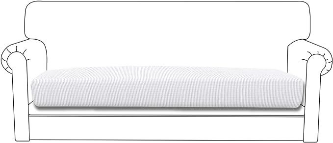 Easy-Going Stretch Cushion CoverSofa Cushion Furniture Protector Sofa Seat Sofa slipcover Sofa Cover Soft Flexibility with Elastic Bottom(Sofa Cushion,Snow White,Large)