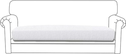 Easy-Going Stretch Cushion CoverSofa Cushion Furniture Protector Sofa Seat Sofa slipcover Sofa Cover Soft Flexibility with Elastic Bottom(Sofa Cushion,Snow White,Large)