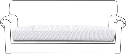 Easy-Going Stretch Cushion CoverSofa Cushion Furniture Protector Sofa Seat Sofa slipcover Sofa Cover Soft Flexibility with Elastic Bottom(Sofa Cushion,Snow White,Large)