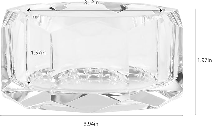 kitCom Crystal Candy Dish Hand-Cut Home Decorative Jewelry Box Candy Jar W 3.94" x H 1.97", Comes With Gift Box