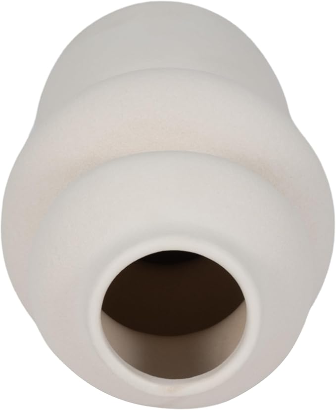 Ceramic Vase for Stylish Home Decor – Elegant Flower Vase for Any House, Bedroom, Office, Living Room, and Tabletop Decor – Timeless and Charming Room Accent Piece – 12", Ivory