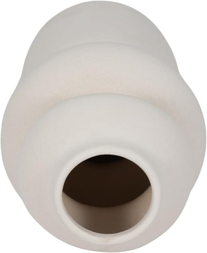 Ceramic Vase for Stylish Home Decor – Elegant Flower Vase for Any House, Bedroom, Office, Living Room, and Tabletop Decor – Timeless and Charming Room Accent Piece – 12", Ivory