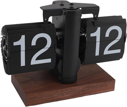 Flip Clock,Vintage 24 Hours Adjustable Digital Flip Down Clock for Living Room Office Retro Minimalist Desk