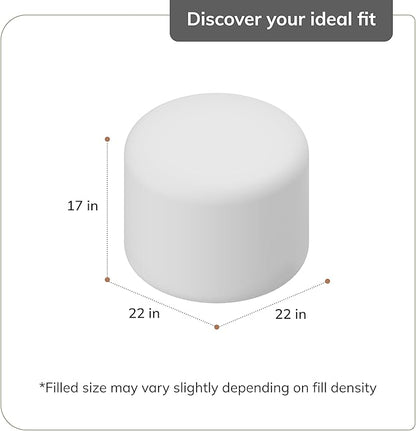 Anji Mountain 100% Handmade & Handcrafted Comfortable Home Décor Pouf Ottoman Footrest for Living Room, Bedroom, Nursery, Kidsroom, Patio Furniture - (22" x 22" x 17" - Stone)