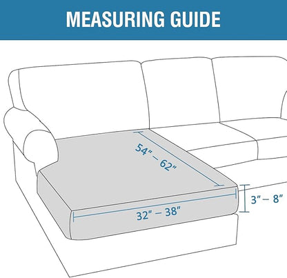 H.VERSAILTEX Velvet Stretch Individual Chaise Cover Sectional Couch Covers for L Shaped Sofa Both Left/Right Furniture Protector Seat Cushion Sofa Cover (1 Piece Chaise Cover, Ivory)