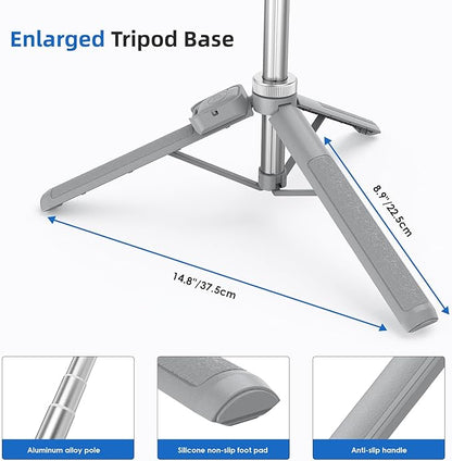 67" Phone Tripod, MIIASI Extendable Tripod for iPhone, Selfie Stick with Remote and Phone Holder, Compatible with iPhone/Android/Camera, Light Stand