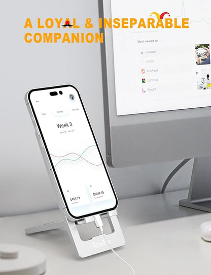 Ultra - Thin Portable Phone Stand: Foldable & Space - Saving, Fits 3.7-7 inch Devices, Silver